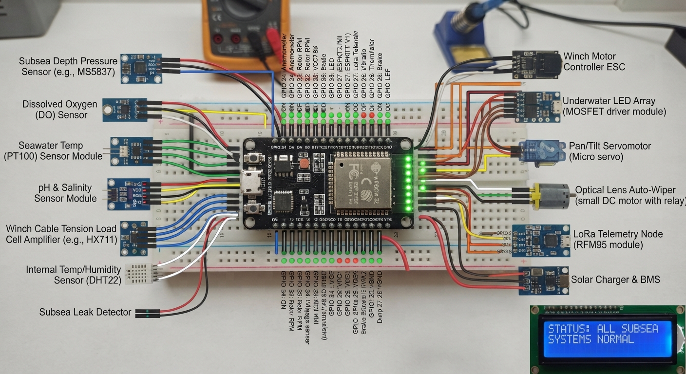 ESP32 Landscape Pinout Map
