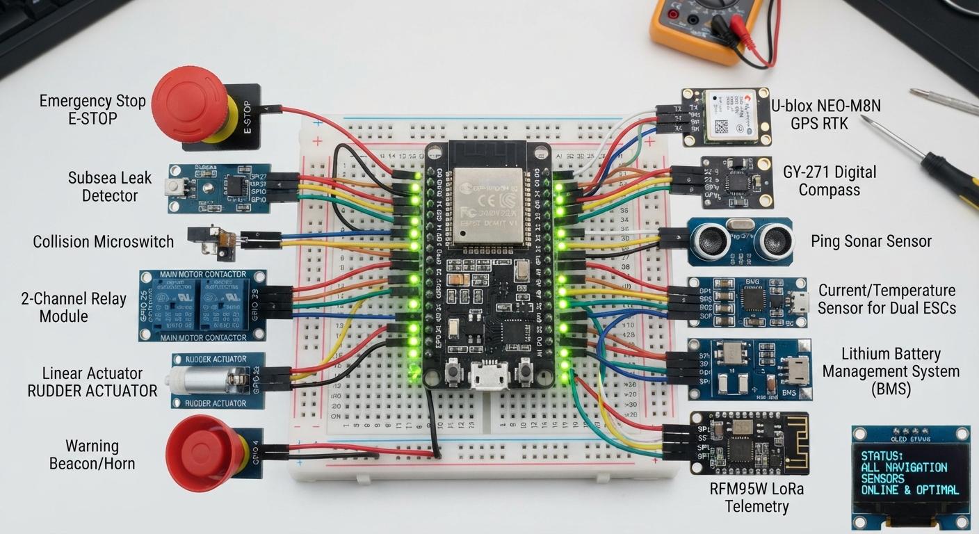 ESP32 Landscape Pinout Map