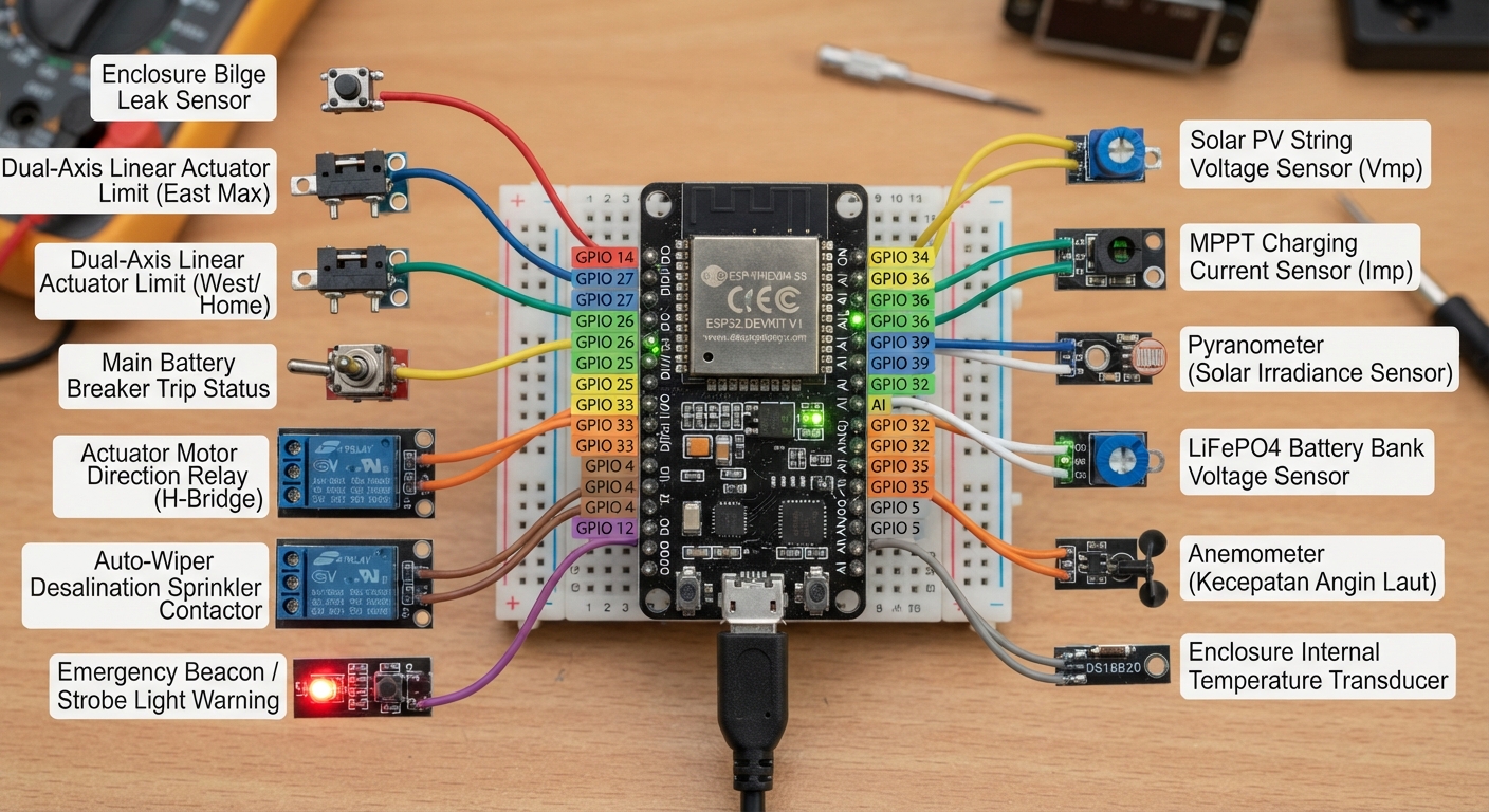 ESP32 Landscape Pinout Map